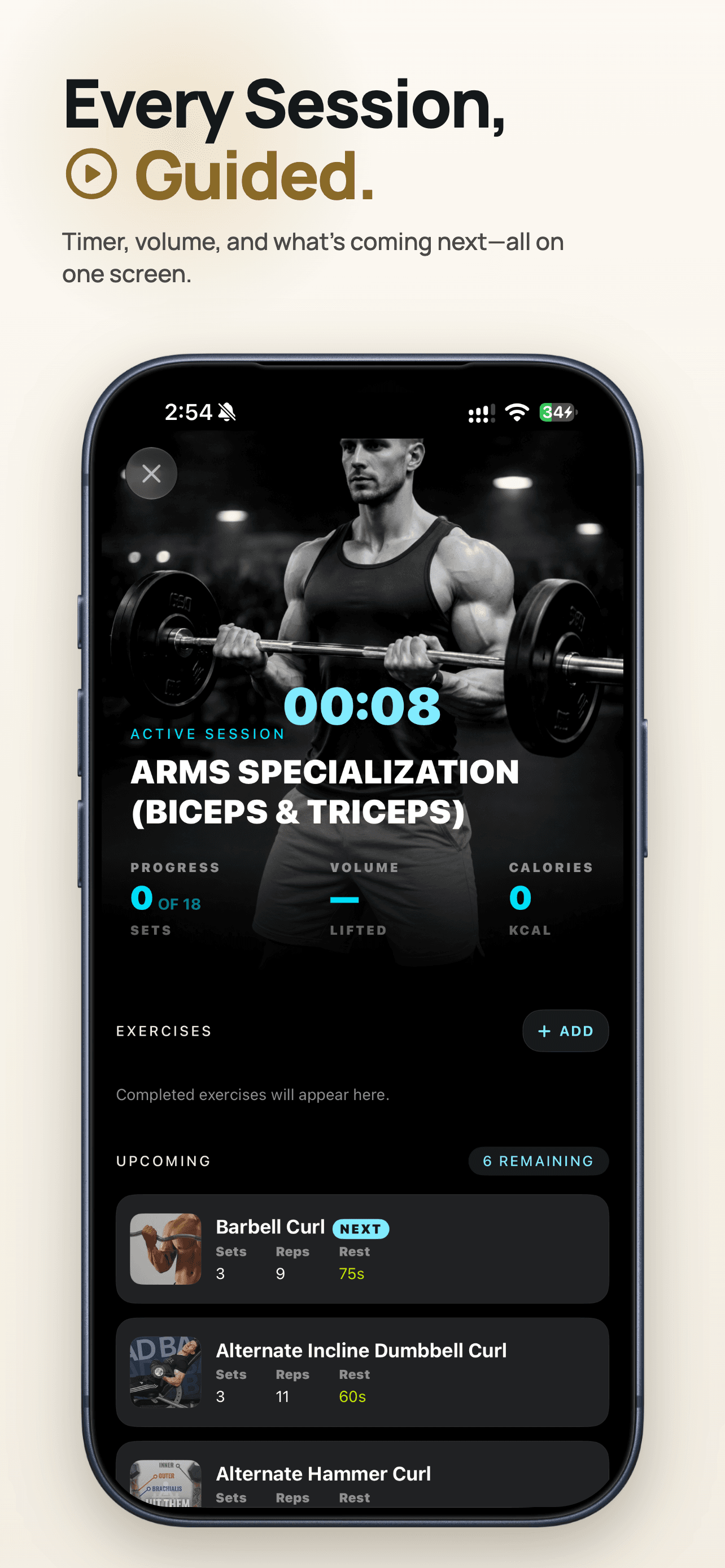 ZEALO live workout session screen