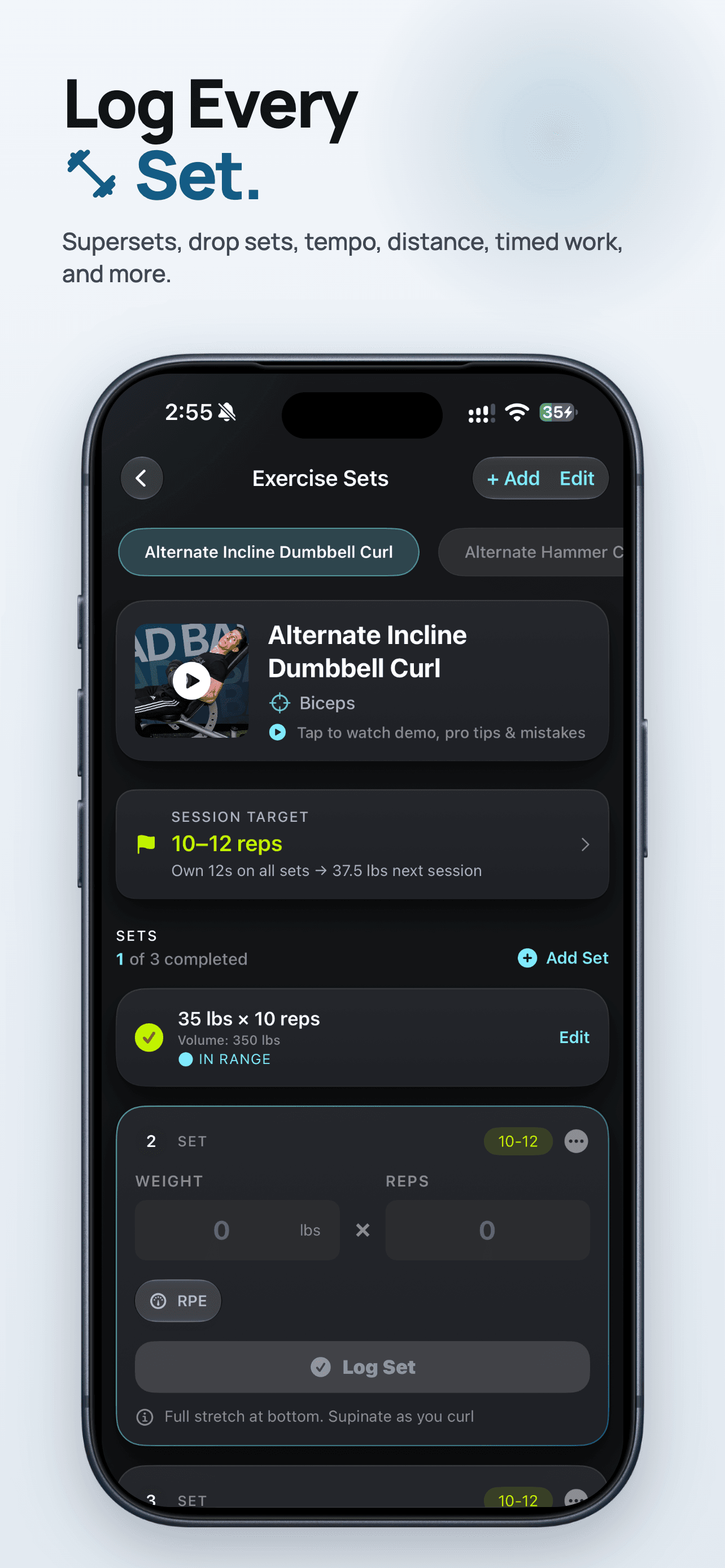 ZEALO set logging screen