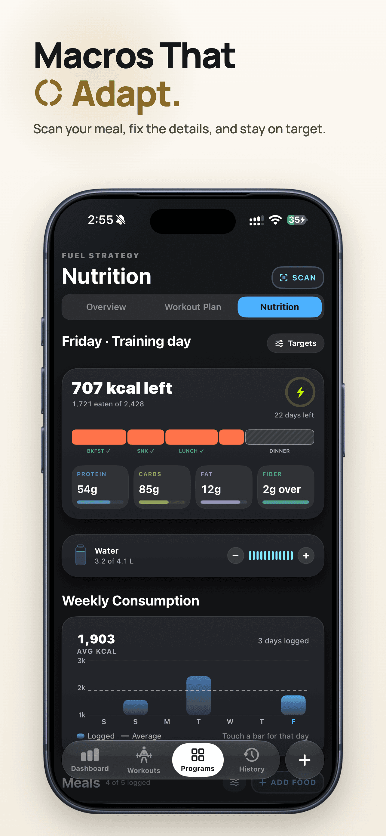 ZEALO macros screen
