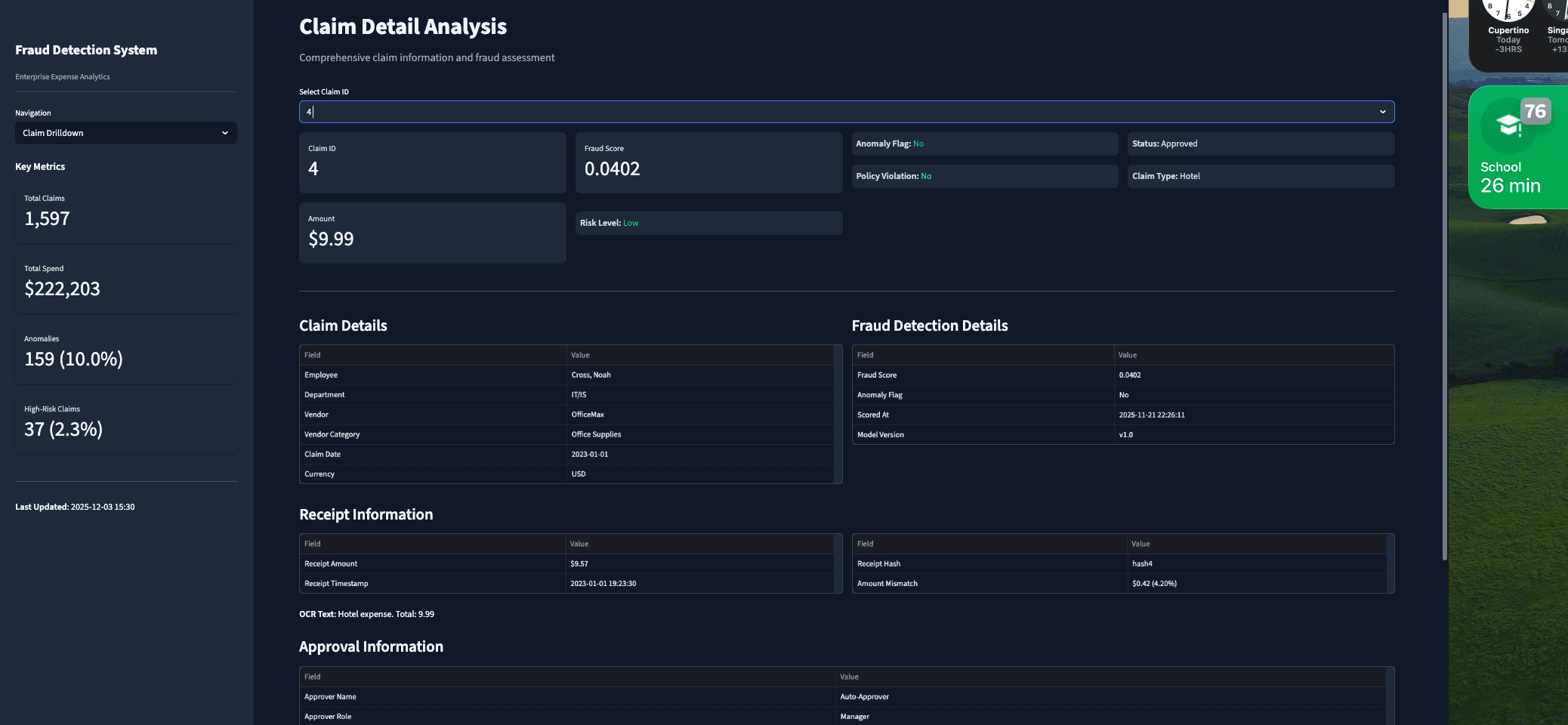 Expense Fraud Detection System screen 6