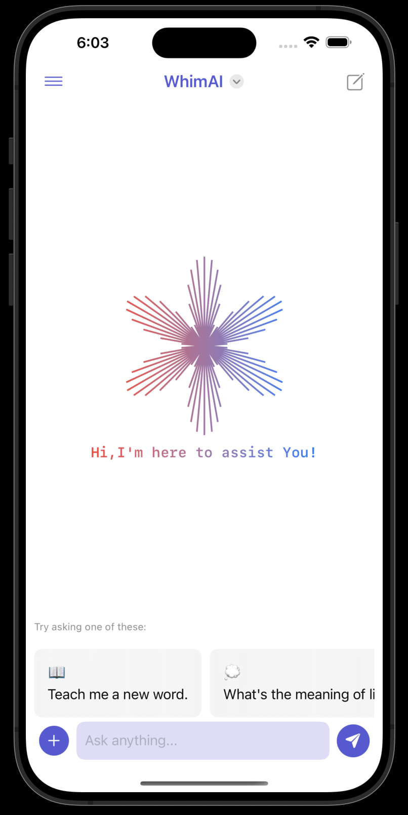 WhimAI interactive chat